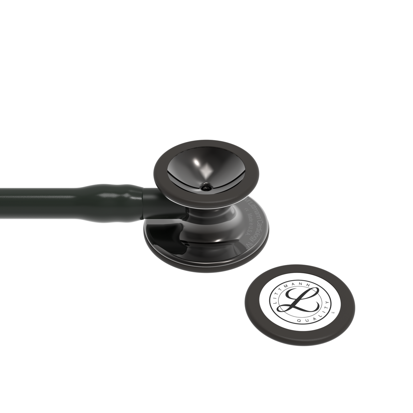 Littmann Cardiology IV Diagnostic Stethoscope: Smoke & Black - Black Stem 6232 - Over Engraved Stethoscopes 3M Littmann   