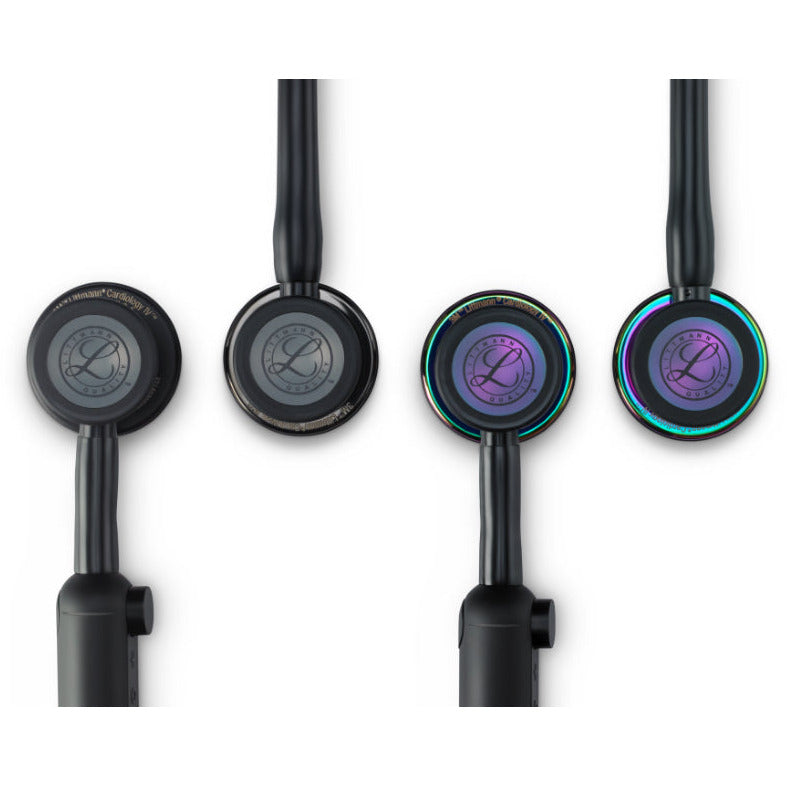 Littmann Cardiology IV Diagnostic Stethoscope: Smoke & Black - Black Stem 6232 - Over Engraved Stethoscopes Littmann Stethoscopes