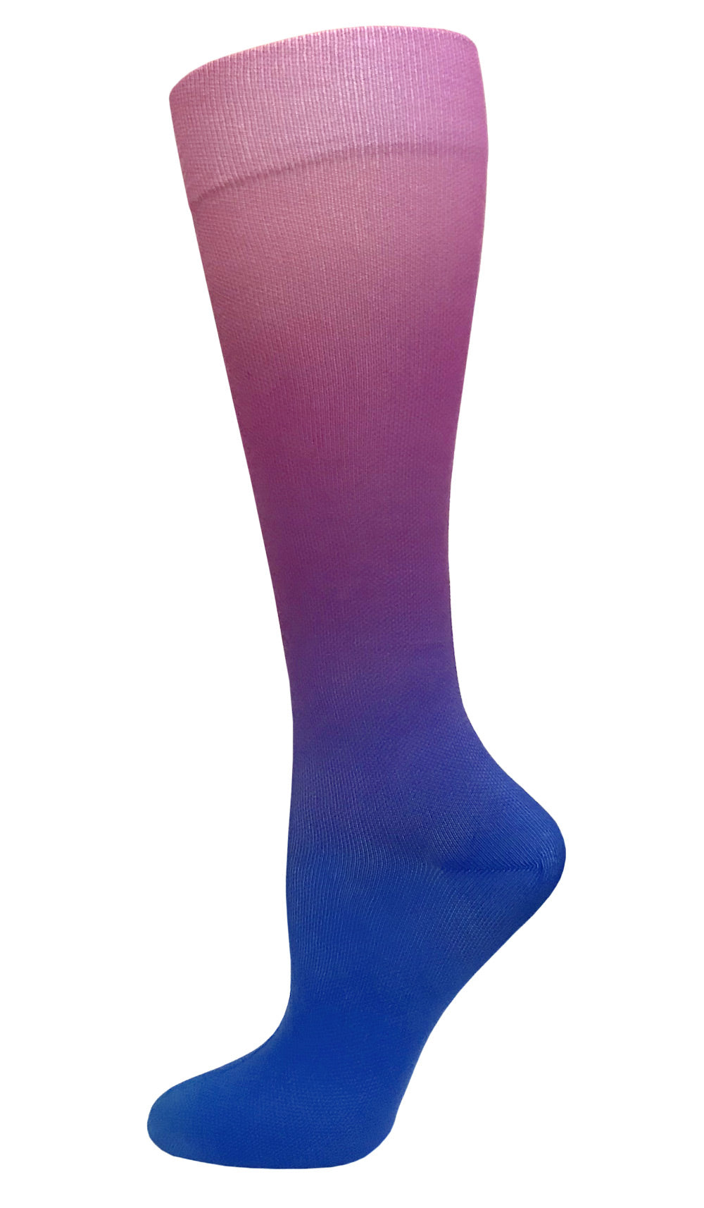 12" Soft Comfort Compression Socks Purple & Blue Ombre Prestige