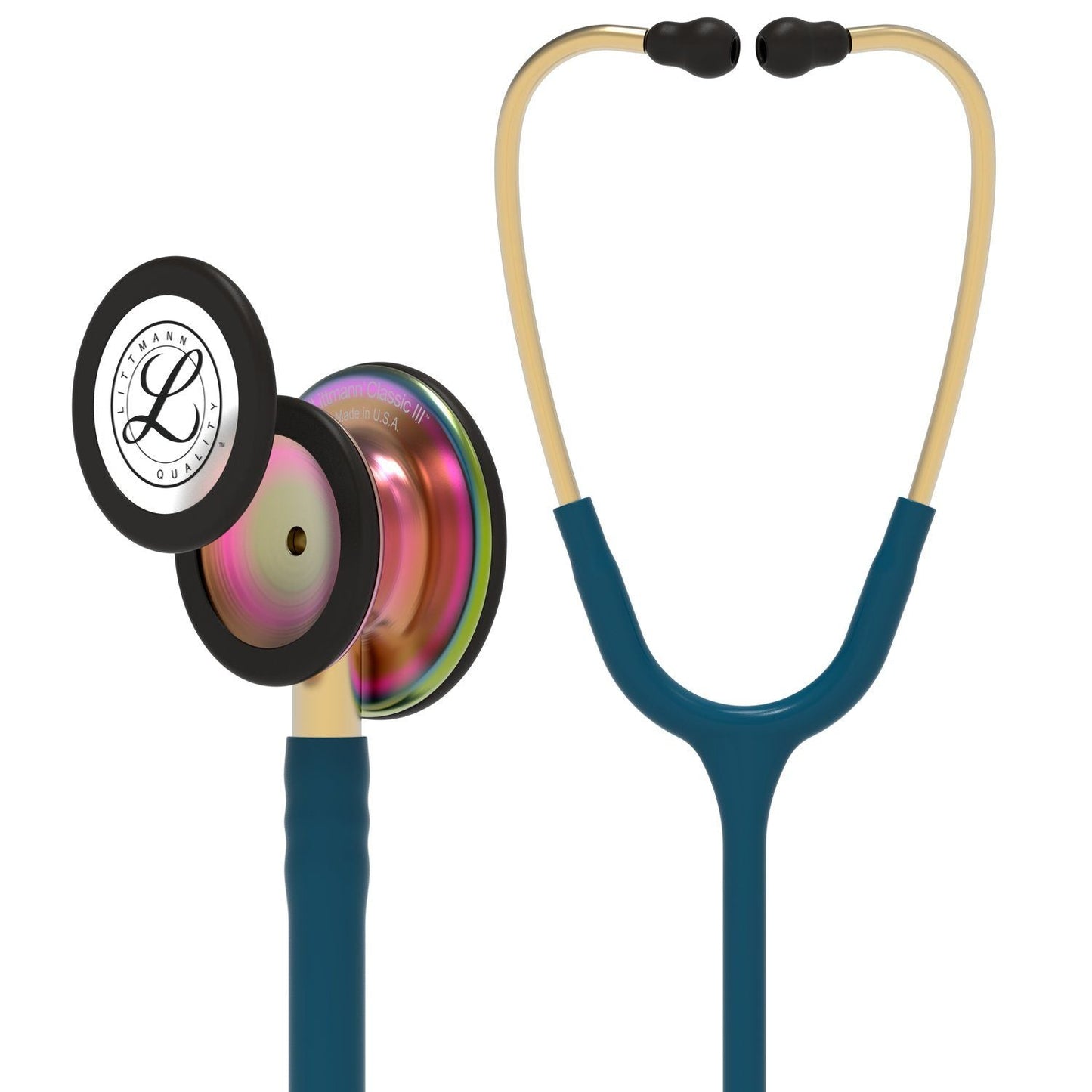 Littmann Classic III Monitoring Stethoscope: Caribbean Blue Rainbow 5807 - ANCC NTI Stock Littmann Stethoscopes