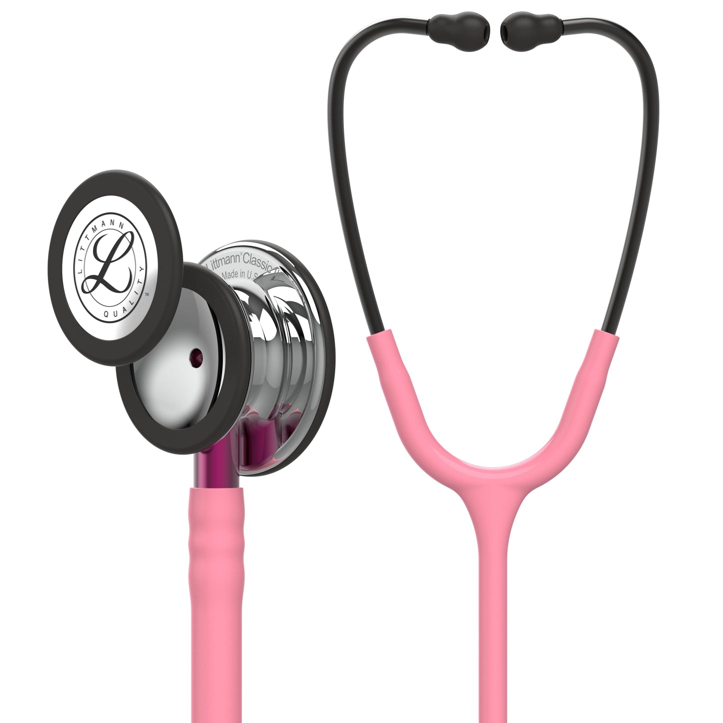 Littmann Classic III Monitoring Stethoscope: Mirror & Pearl Pink - Pink Stem 5962/B Over Engraved Stethoscopes Littmann Stethoscopes