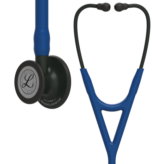 Littmann Cardiology IV Diagnostic Stethoscope: Black & Navy 6168 - Over Engraved Stethoscopes 3M Littmann   