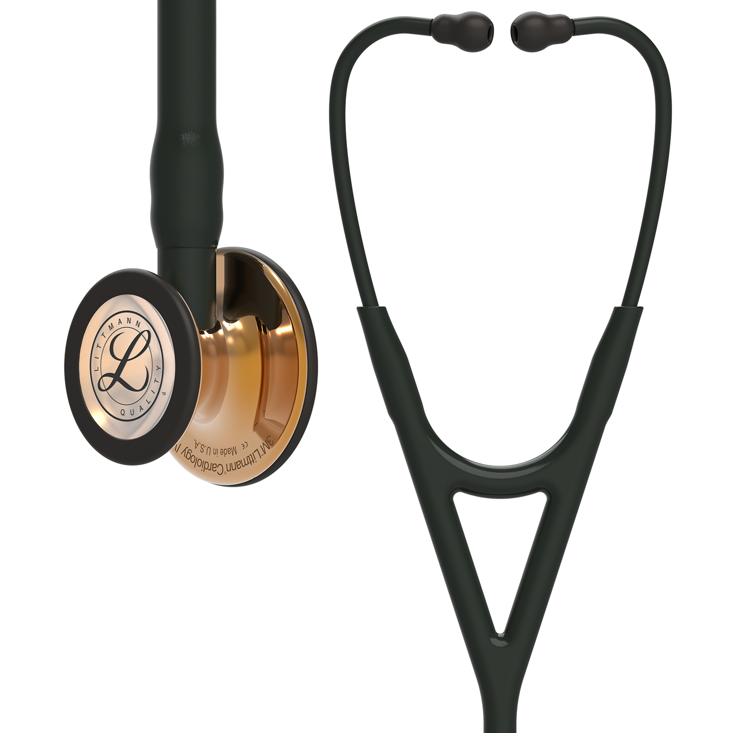 Littmann Cardiology IV Diagnostic Stethoscope: High Polished Copper & Black - Black Stem 6180 - Over Engraved Stethoscopes 3M Littmann   