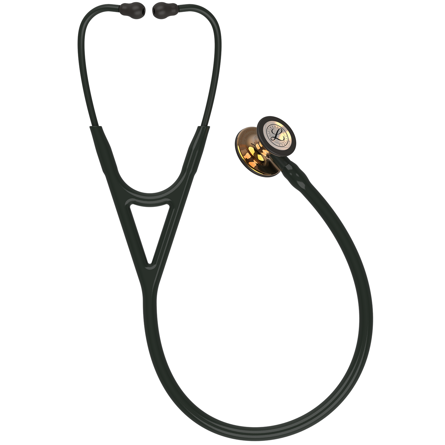 Littmann Cardiology IV Diagnostic Stethoscope: High Polished Copper & Black - Black Stem 6180 - Over Engraved Stethoscopes 3M Littmann   