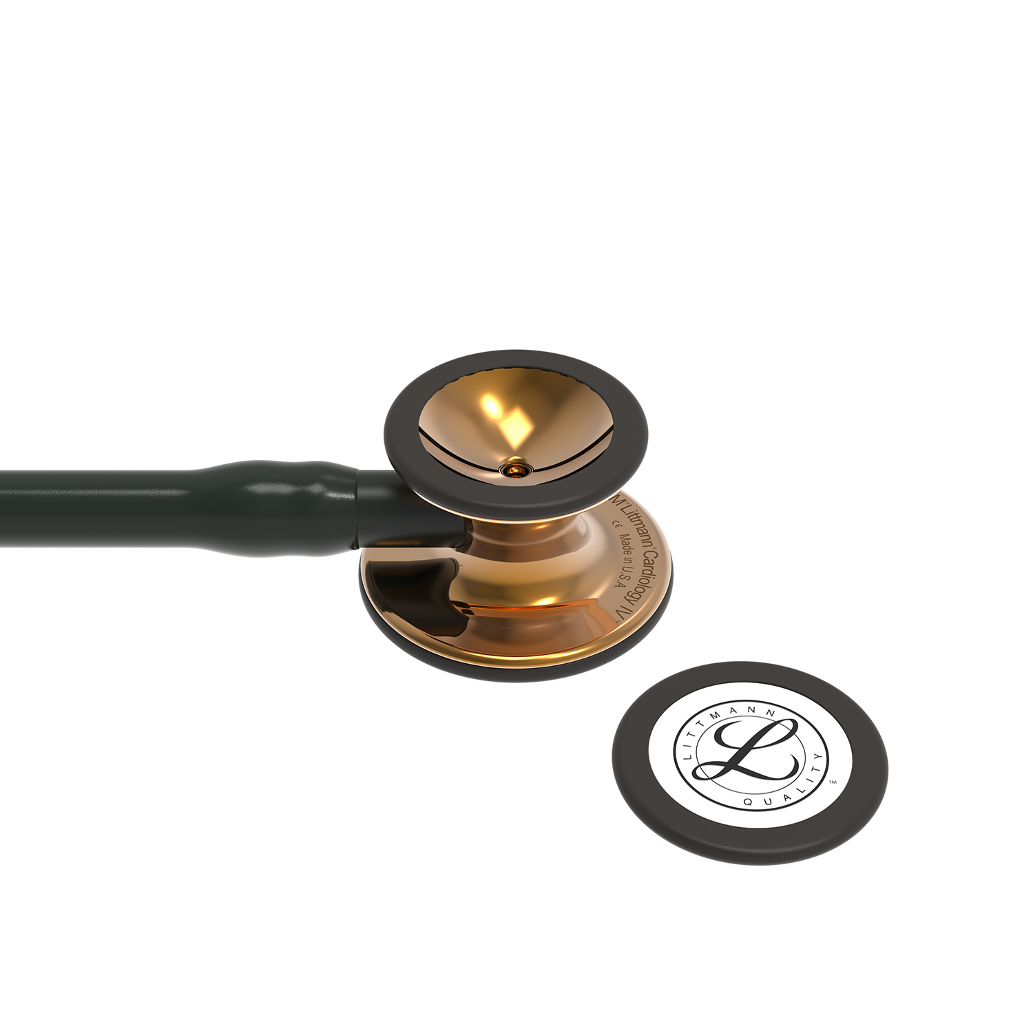 Littmann Cardiology IV Diagnostic Stethoscope: High Polished Copper & Black - Black Stem 6180 - Over Engraved Stethoscopes 3M Littmann   