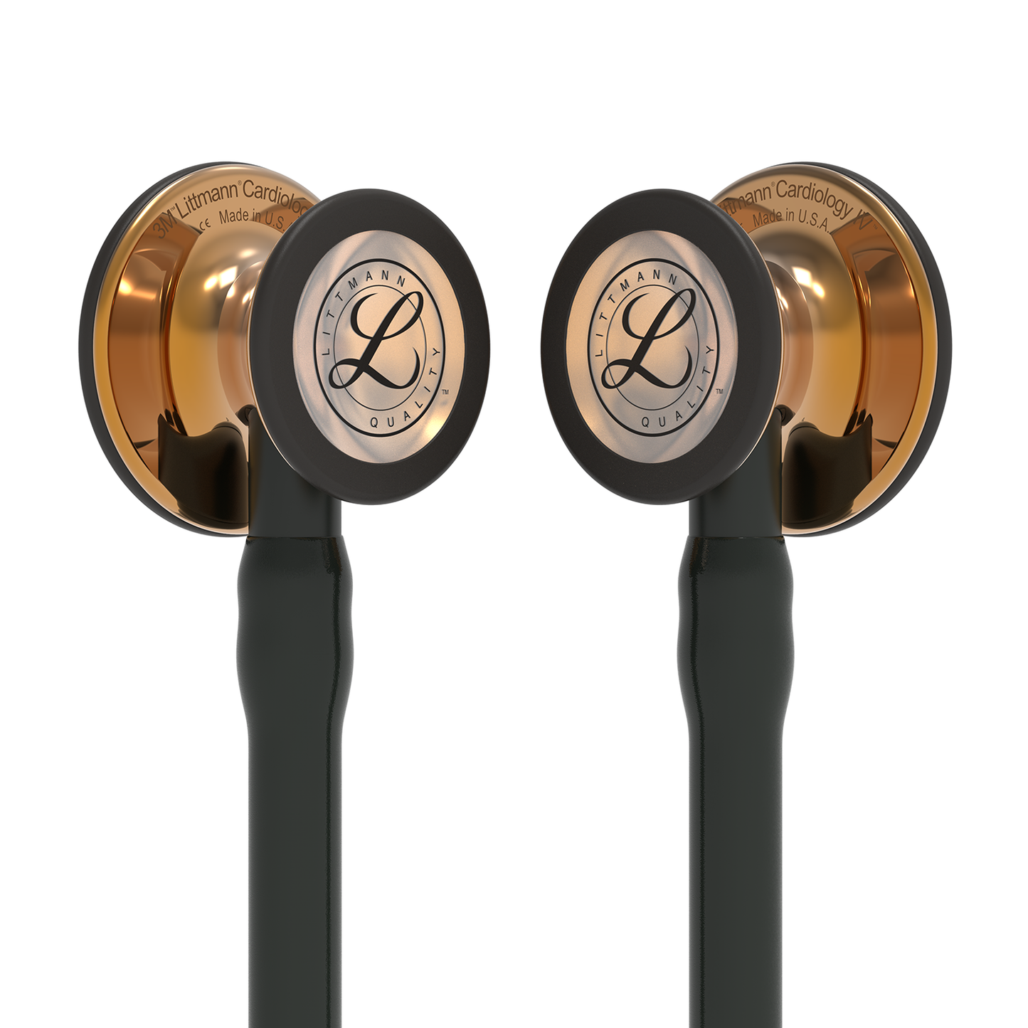 Littmann Cardiology IV Diagnostic Stethoscope: High Polished Copper & Black - Black Stem 6180 - Over Engraved Stethoscopes 3M Littmann   