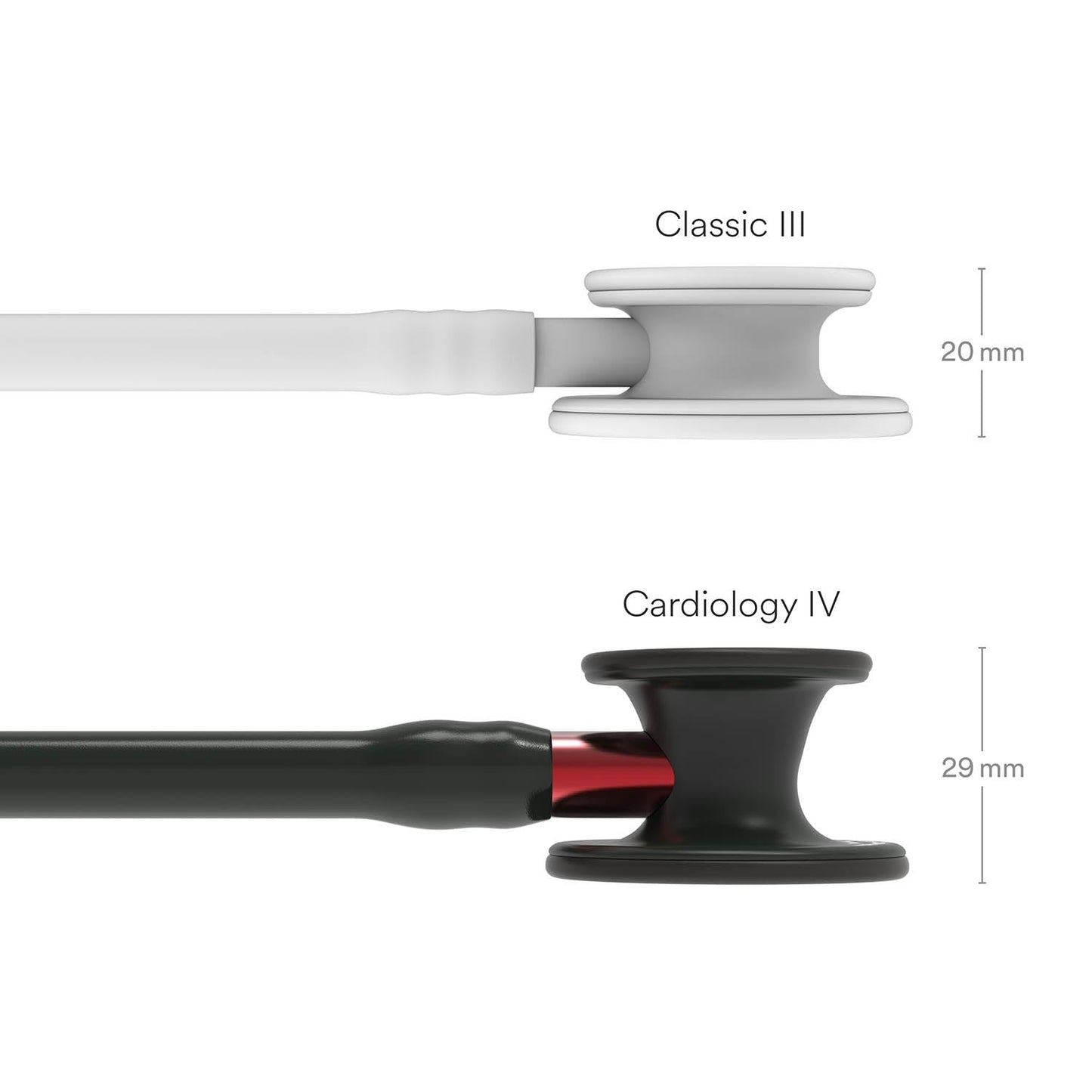 Littmann Cardiology IV Diagnostic Stethoscope: Black & Black - Red Stem 6200 - Over Engraved Stethoscopes 3M Littmann   