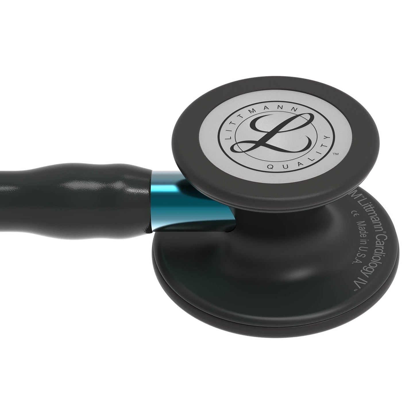 Littmann Cardiology IV Diagnostic Stethoscope: Black & Black - Blue Stem 6201 - Over Engraved Stethoscopes 3M Littmann   