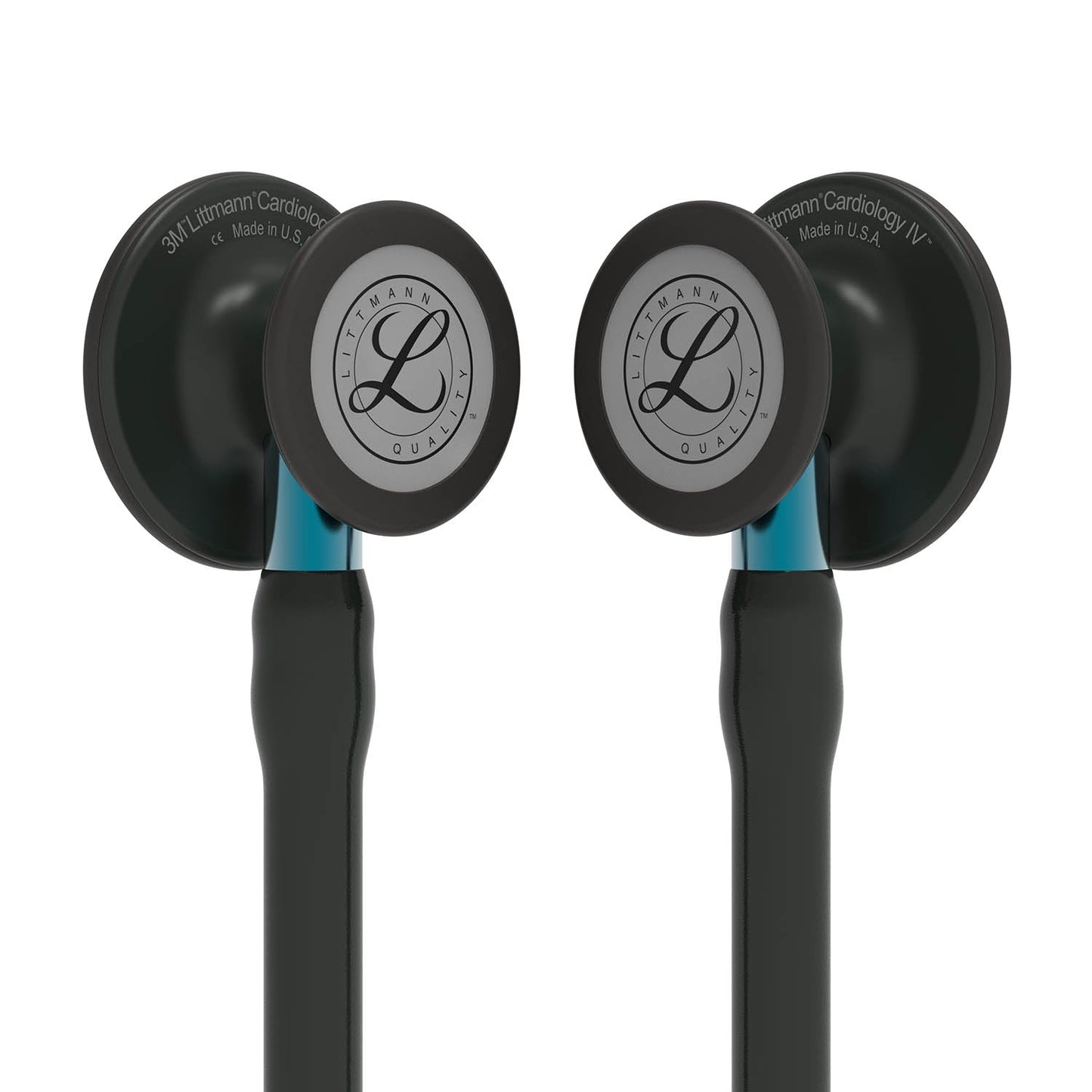 Littmann Cardiology IV Diagnostic Stethoscope: Black & Black - Blue Stem 6201 - Over Engraved Stethoscopes 3M Littmann