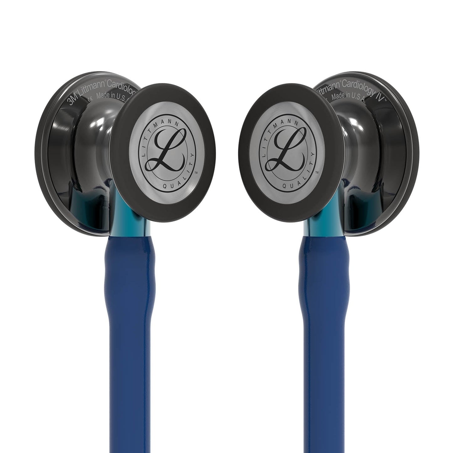 Littmann Cardiology IV Diagnostic Stethoscope: Polished Smoke & Navy - Blue Stem 6202 - Over Engraved Stethoscopes 3M Littmann