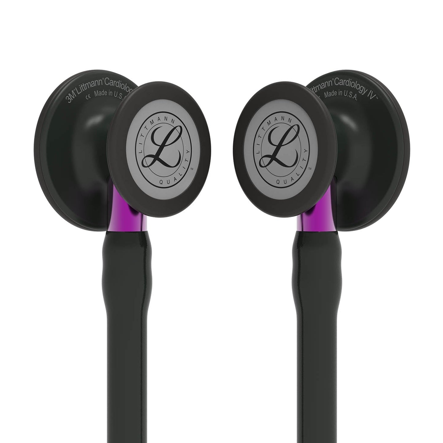 Littmann Cardiology IV Diagnostic Stethoscope: Black & Black - Violet Stem 6203 - Over Engraved Stethoscopes 3M Littmann