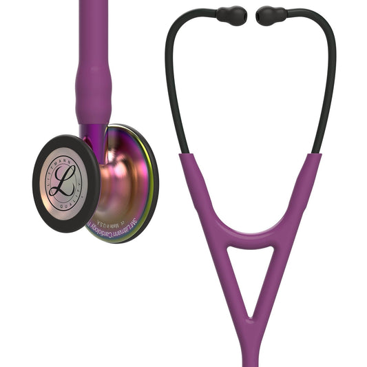 Littmann Cardiology IV Diagnostic Stethoscope: Rainbow & Plum - Violet Stem 6205- Over Engraved Stethoscopes 3M Littmann   