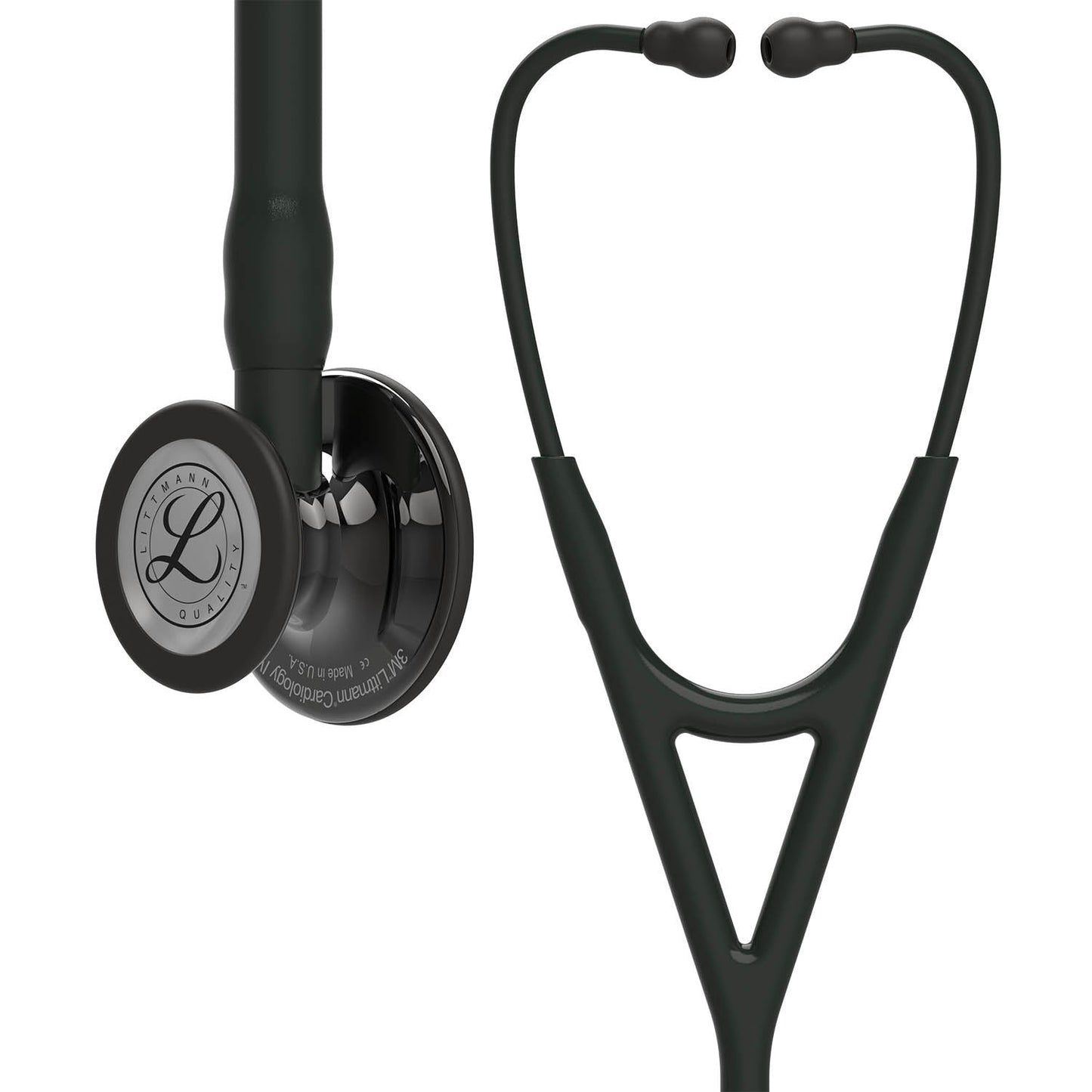 Littmann Cardiology IV Diagnostic Stethoscope: Smoke & Black - Black Stem 6232 - Over Engraved Stethoscopes 3M Littmann   