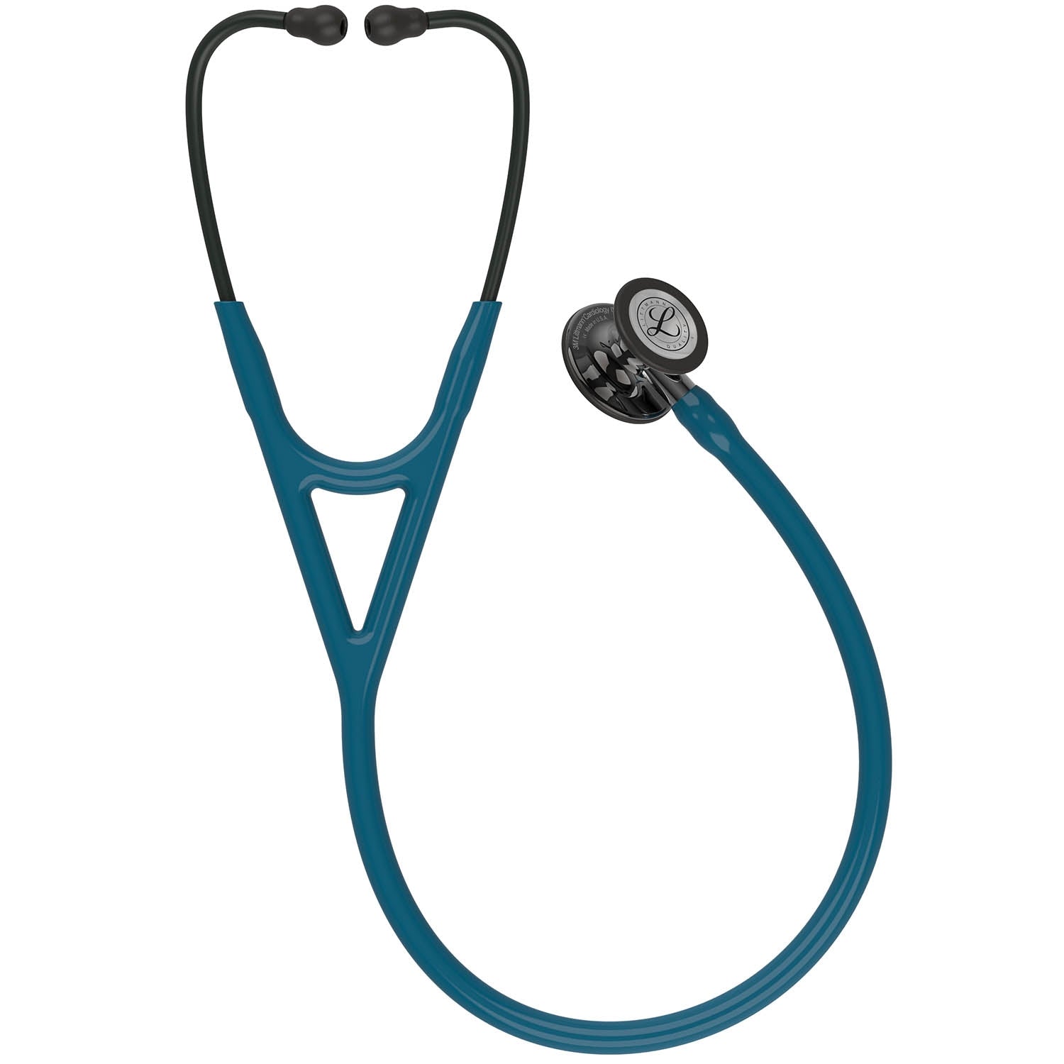 Littmann Cardiology IV Diagnostic Stethoscope: Smoke & Caribbean Blue - Mirror Stem 6234 - Over Engraved Stethoscopes 3M Littmann   