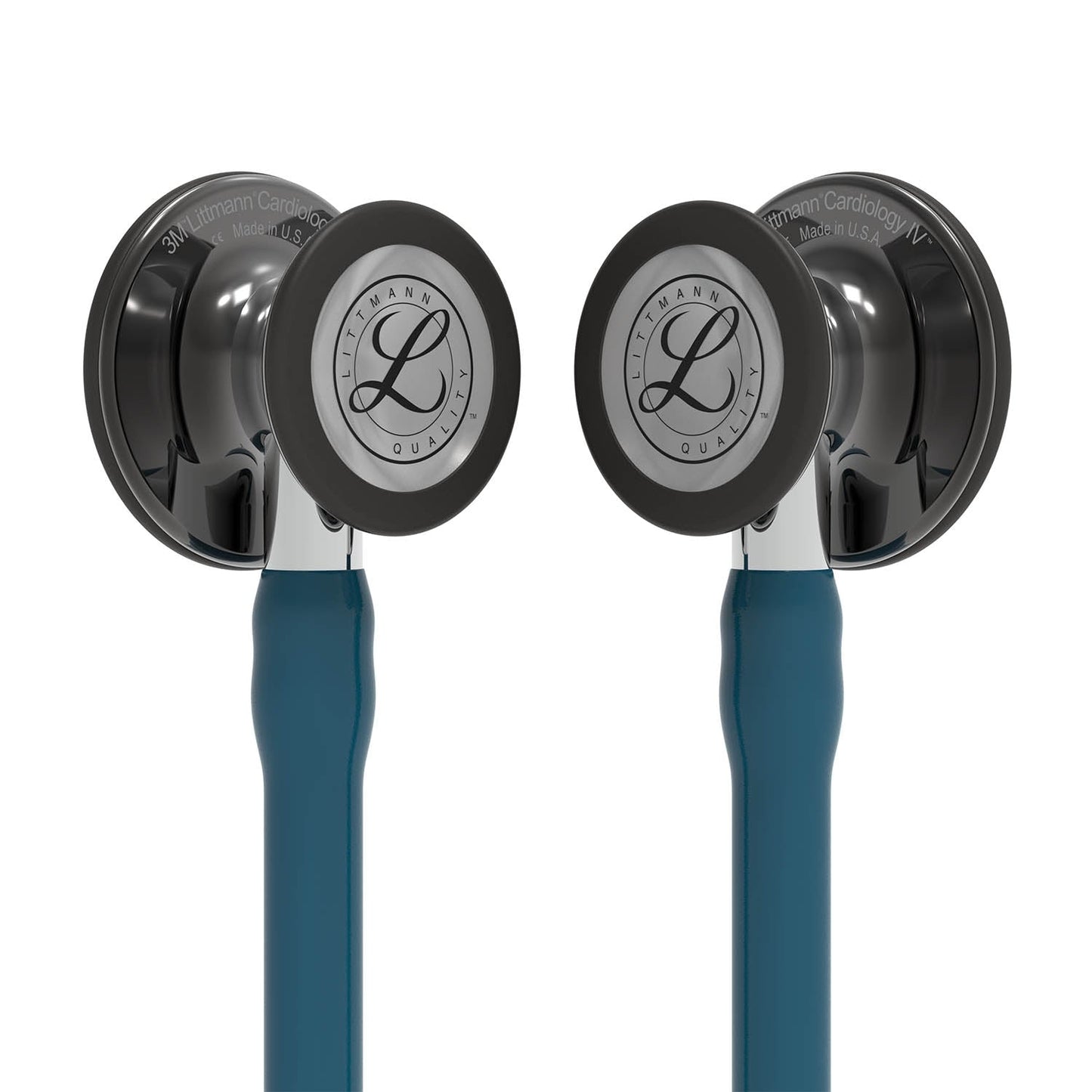 Littmann Cardiology IV Diagnostic Stethoscope: Smoke & Caribbean Blue - Mirror Stem 6234 - Over Engraved Stethoscopes 3M Littmann