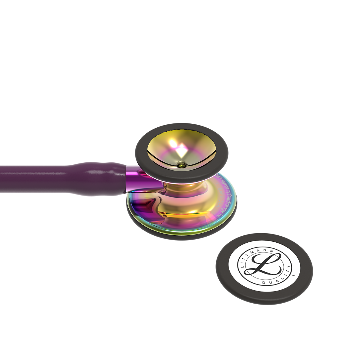 Littmann Cardiology IV Diagnostic Stethoscope: Polished Rainbow & Plum - Violet Stem 6239 - ANCC NTI Stock Littmann Stethoscopes