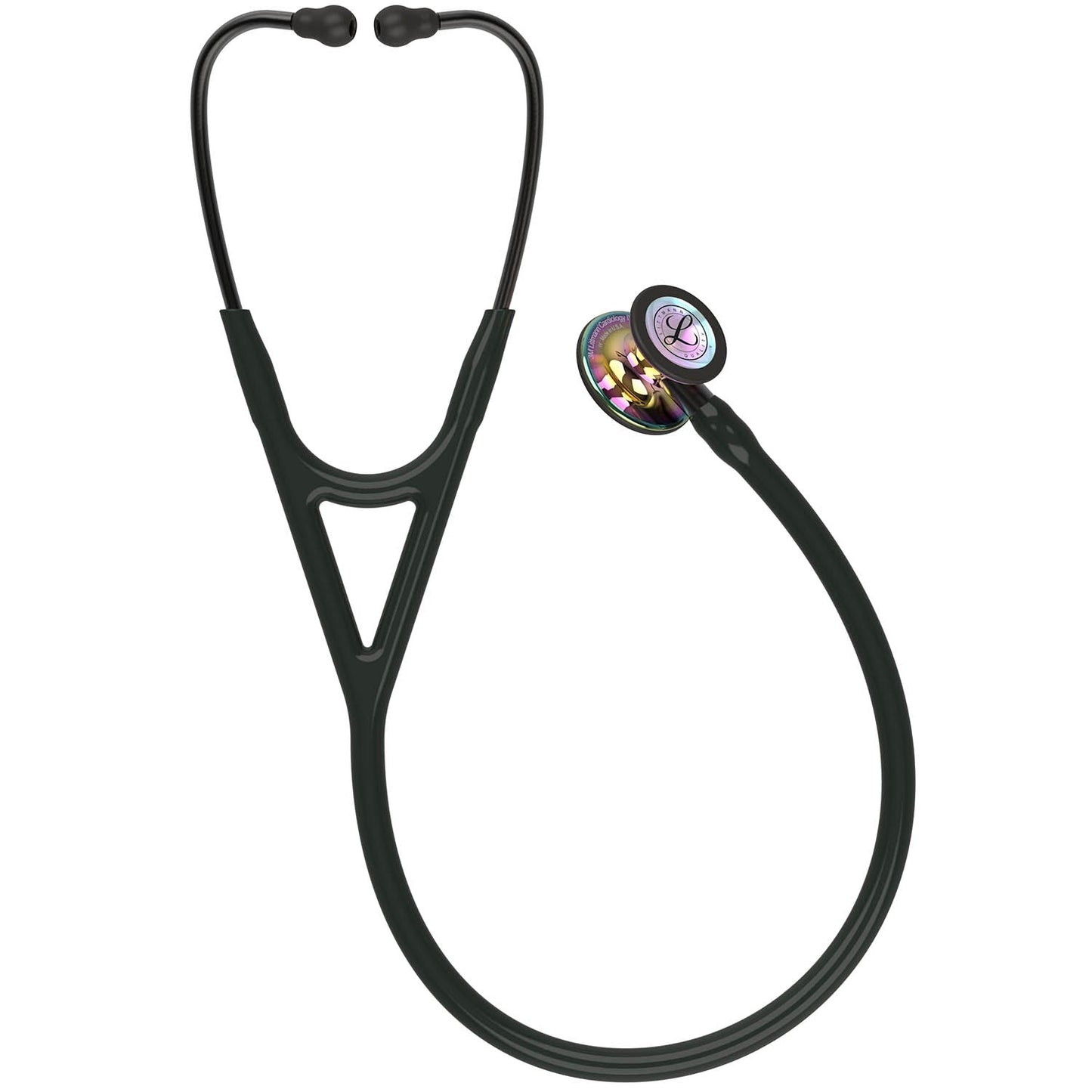 Littmann Cardiology IV Diagnostic Stethoscope: Polished Rainbow & Black - Smoke Stem 6240 - Over Engraved Stethoscopes 3M Littmann   