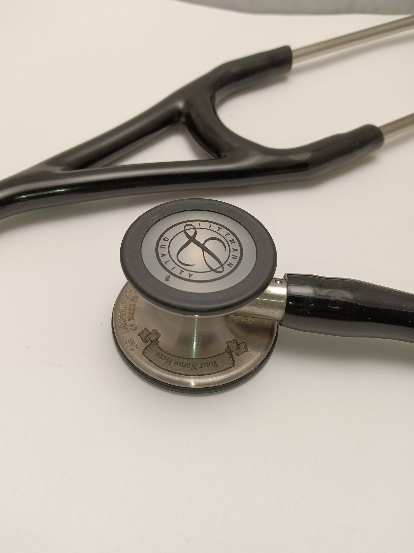 Littmann Cardiology IV Diagnostic Stethoscope: Grey & Smoke - Red Stem - Limited Edition 6183 - Over Engraved Stethoscopes 3M Littmann   