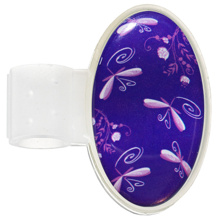 Printed Stethoscope ID Tag Prestige Dragonflies Purple