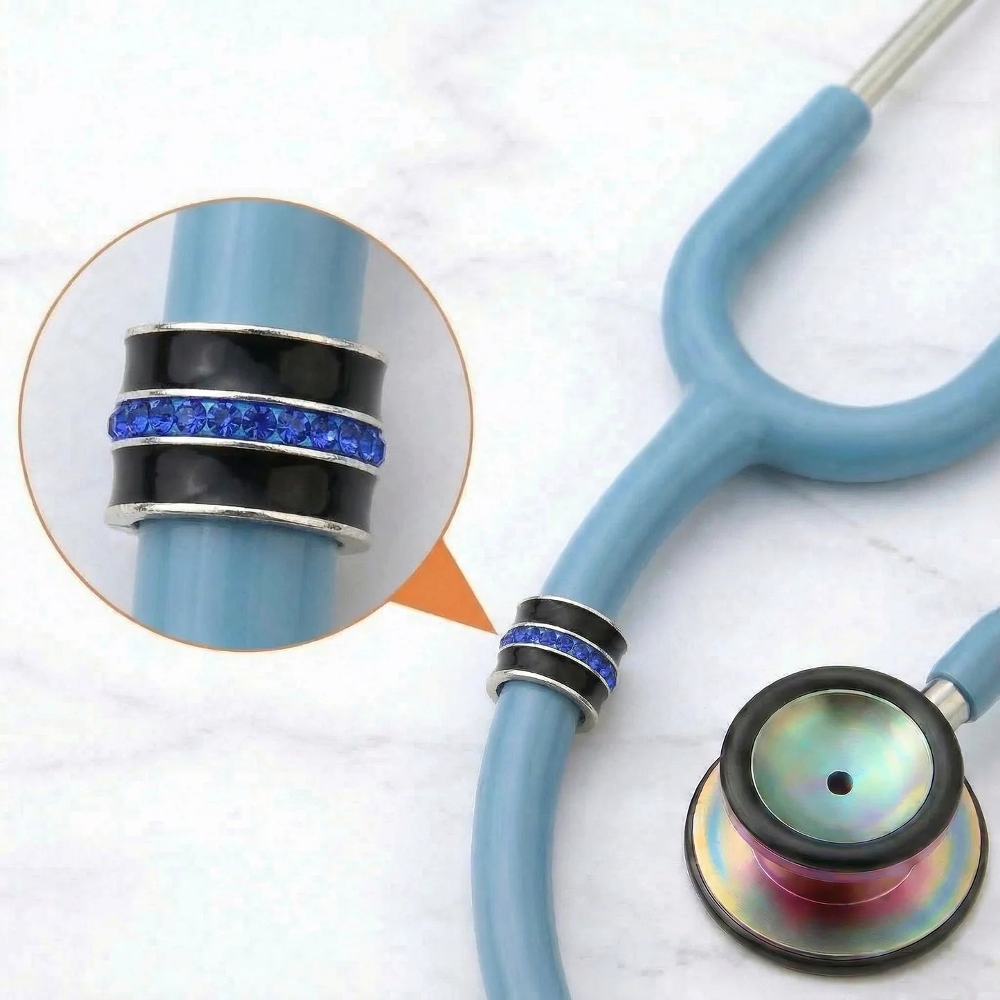 Thin Blue Line Stethoscope Charm CharMED