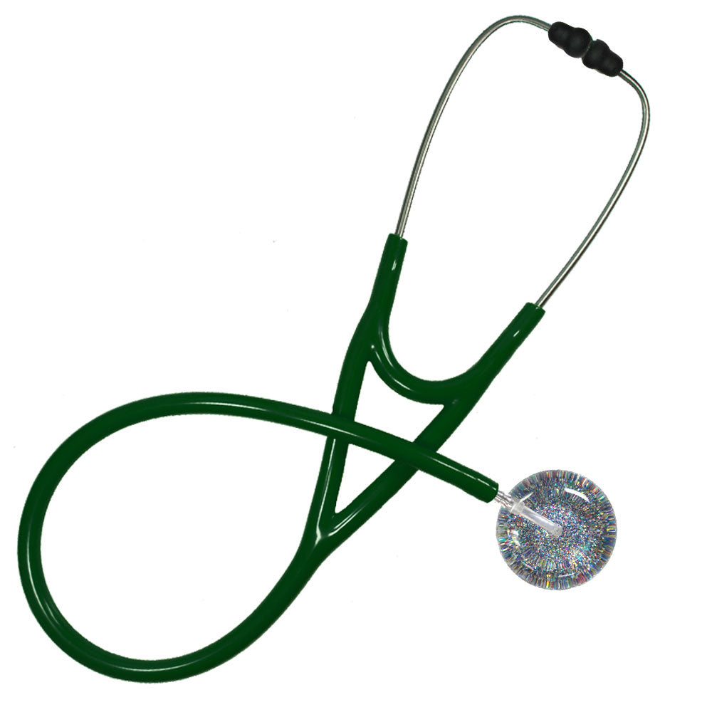 Ultrascope Adult Single Stethoscope - Multi-Glitter Stethoscopes Ultrascope Green