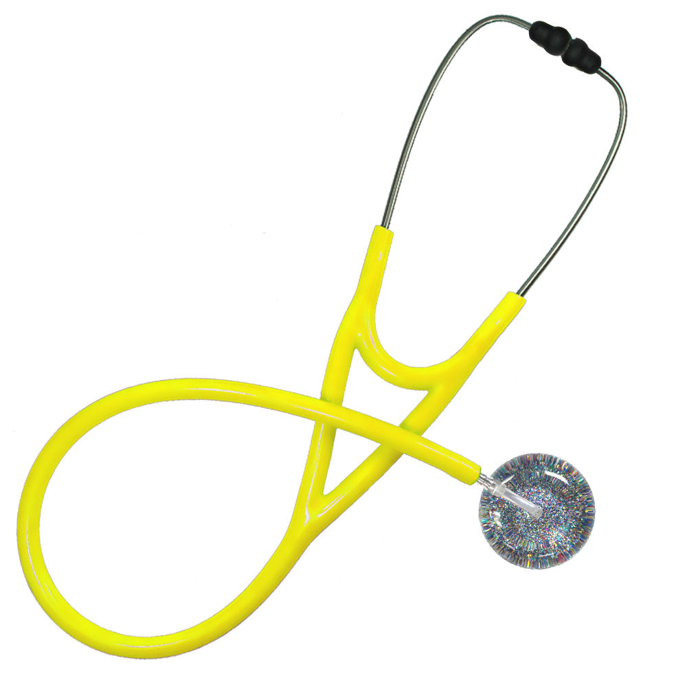 Ultrascope Adult Single Stethoscope - Multi-Glitter Stethoscopes Ultrascope Yellow  