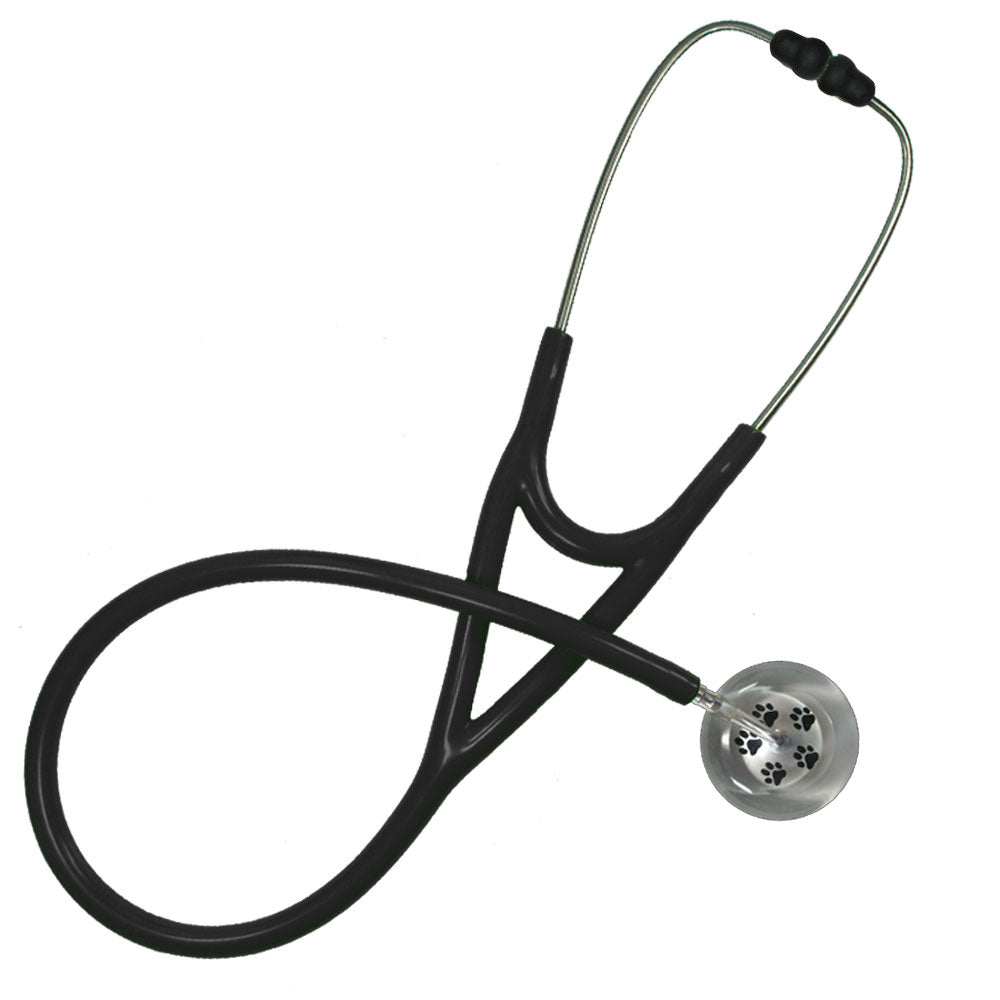 Ultrascope Pediatric Single Stethoscope - Paw Prints Stethoscopes Ultrascope Black