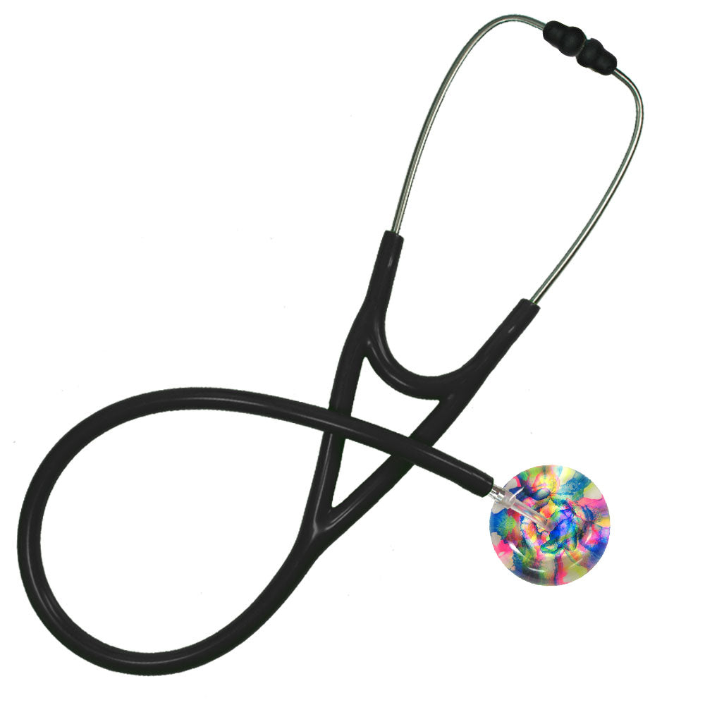 Ultrascope Adult Single Stethoscope - Tie Dye Stethoscopes Ultrascope Black  