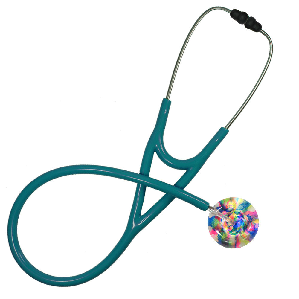 Ultrascope Adult Single Stethoscope - Tie Dye Stethoscopes Ultrascope Teal  