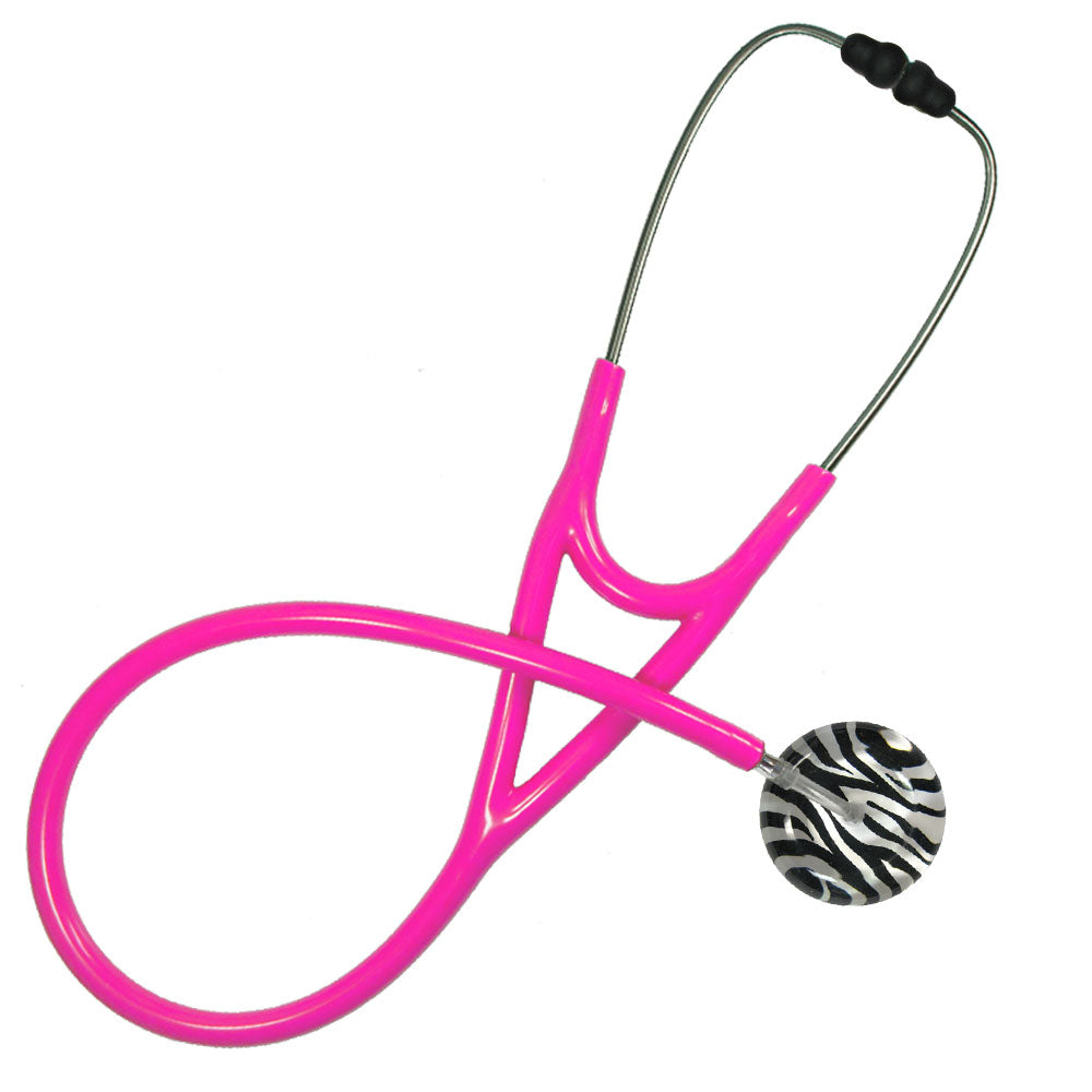 Ultrascope Adult Single Stethoscope - Zebra Print Stethoscopes Ultrascope Hot Pink  