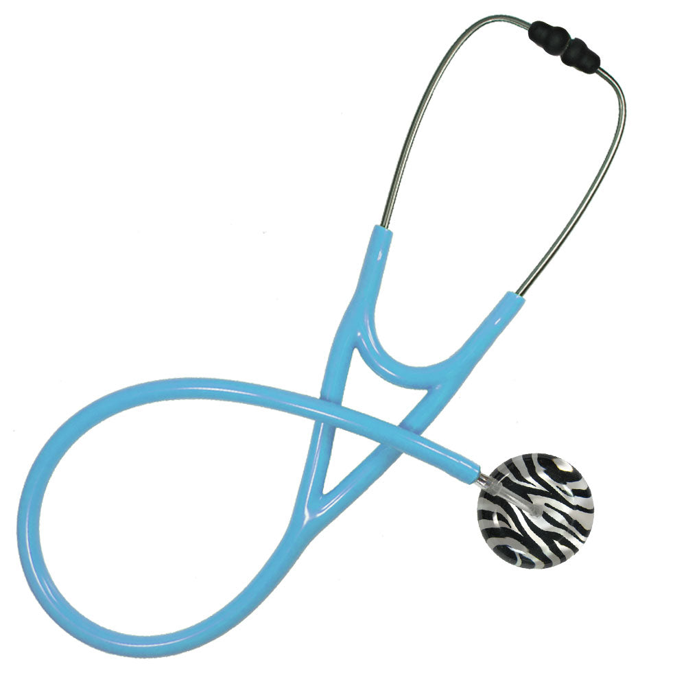 Ultrascope Adult Single Stethoscope - Zebra Print Stethoscopes Ultrascope Light Blue  