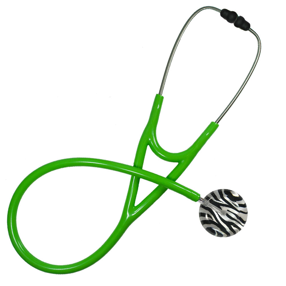 Ultrascope Adult Single Stethoscope - Zebra Print Stethoscopes Ultrascope Light Green  