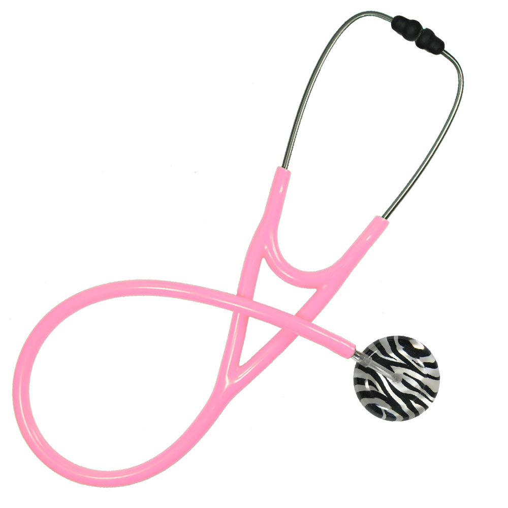 Ultrascope Adult Single Stethoscope - Zebra Print Stethoscopes Ultrascope Light Pink  