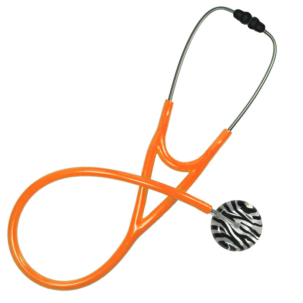 Ultrascope Adult Single Stethoscope - Zebra Print Stethoscopes Ultrascope Orange  