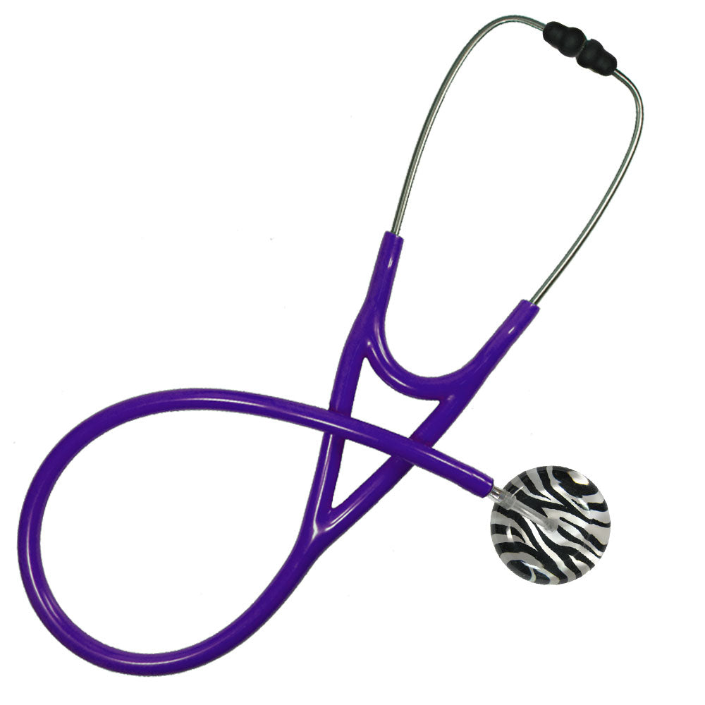 Ultrascope Adult Single Stethoscope - Zebra Print Stethoscopes Ultrascope Purple  