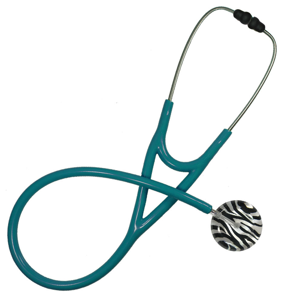 Ultrascope Adult Single Stethoscope - Zebra Print Stethoscopes Ultrascope Teal  