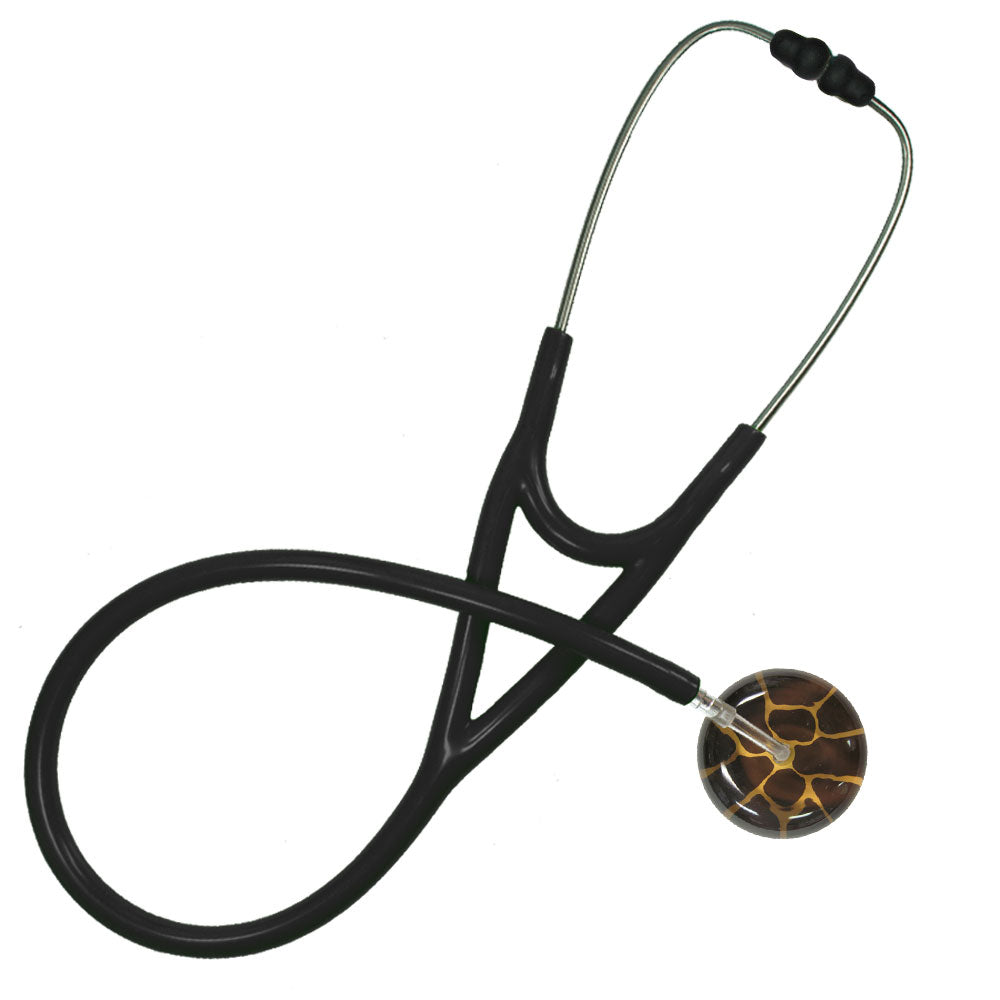 Ultrascope Adult Single Stethoscope - Giraffe Print Stethoscopes Ultrascope Black  