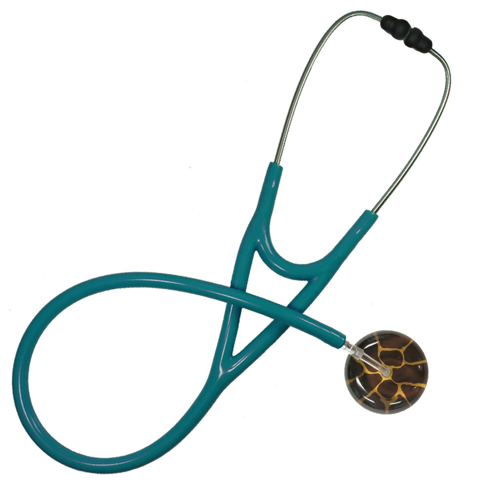 Ultrascope Adult Single Stethoscope - Giraffe Print Stethoscopes Ultrascope Teal  