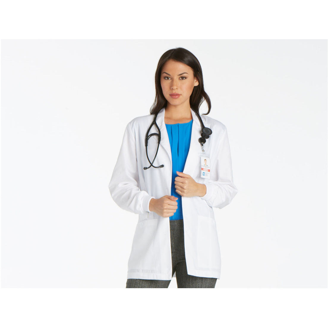 Lab Coat with Rib Knit Cuffs - Length: 30" Scrubs Cherokee   