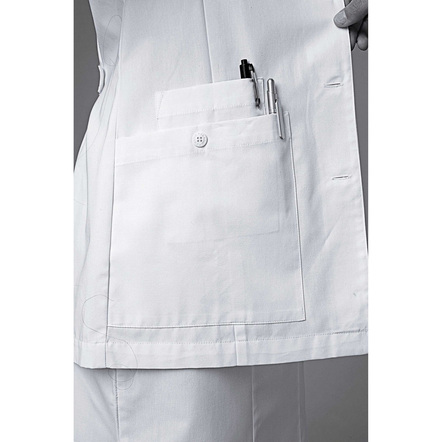 Lab Coat with Rib Knit Cuffs - Length: 30" Scrubs Cherokee