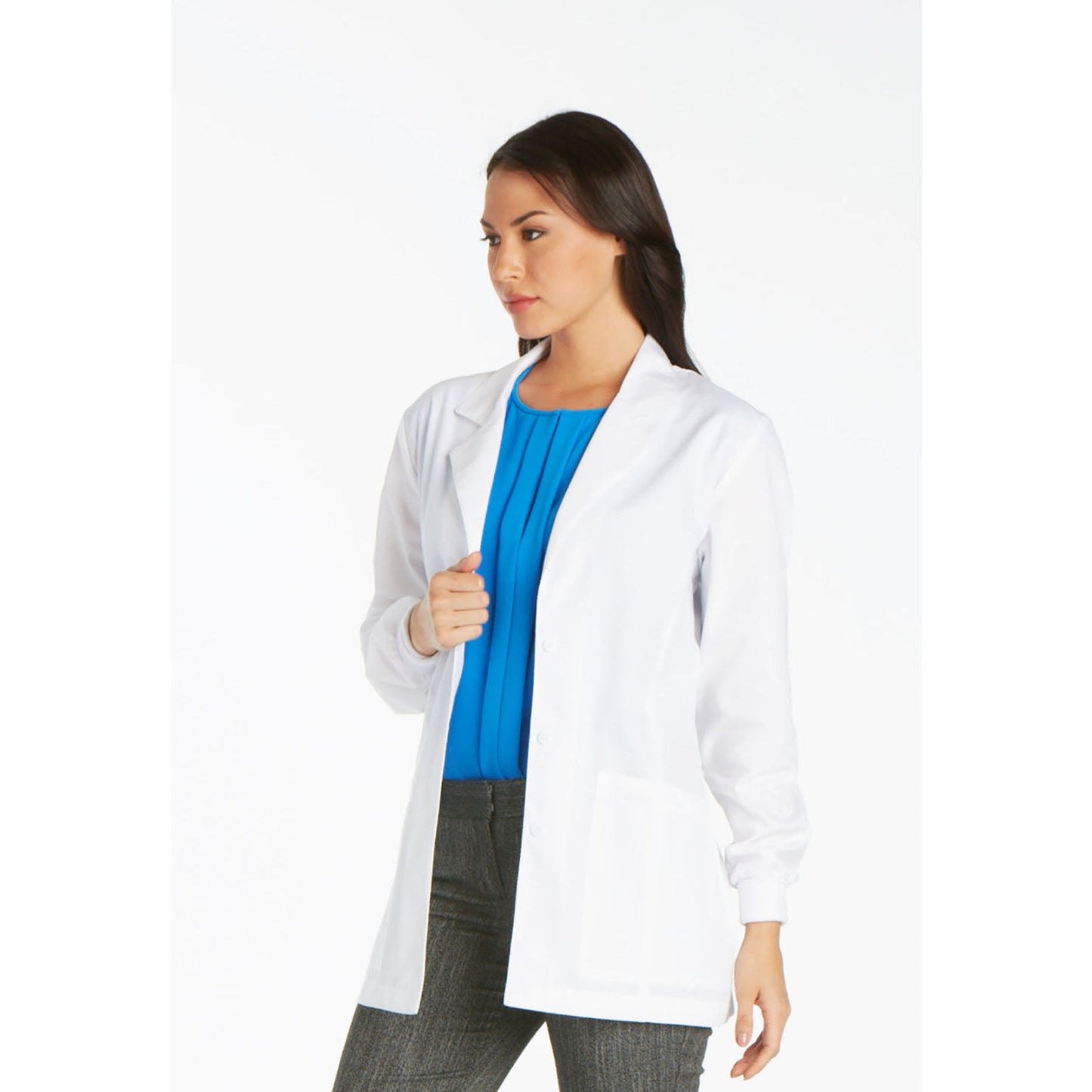 Lab Coat with Rib Knit Cuffs - Length: 30" Scrubs Cherokee   