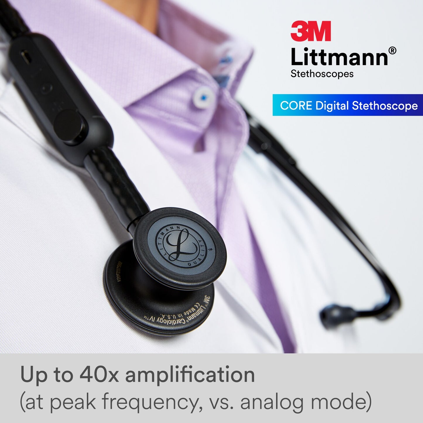 3M™ Littmann® CORE Digital Stethoscope - Black 8480 Stethoscopes 3M Littmann
