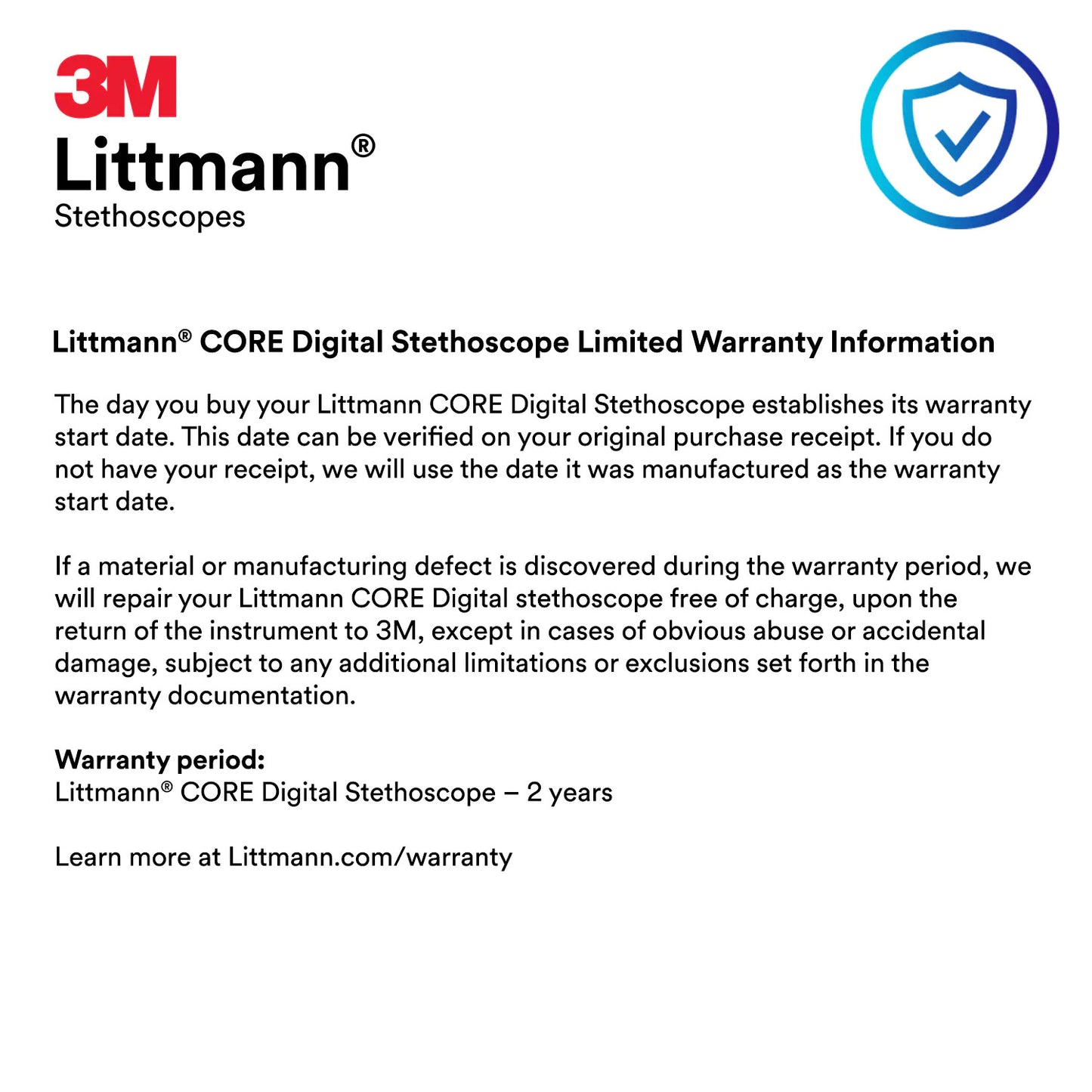 3M™ Littmann® CORE Digital Stethoscope - Black 8480 Stethoscopes 3M Littmann