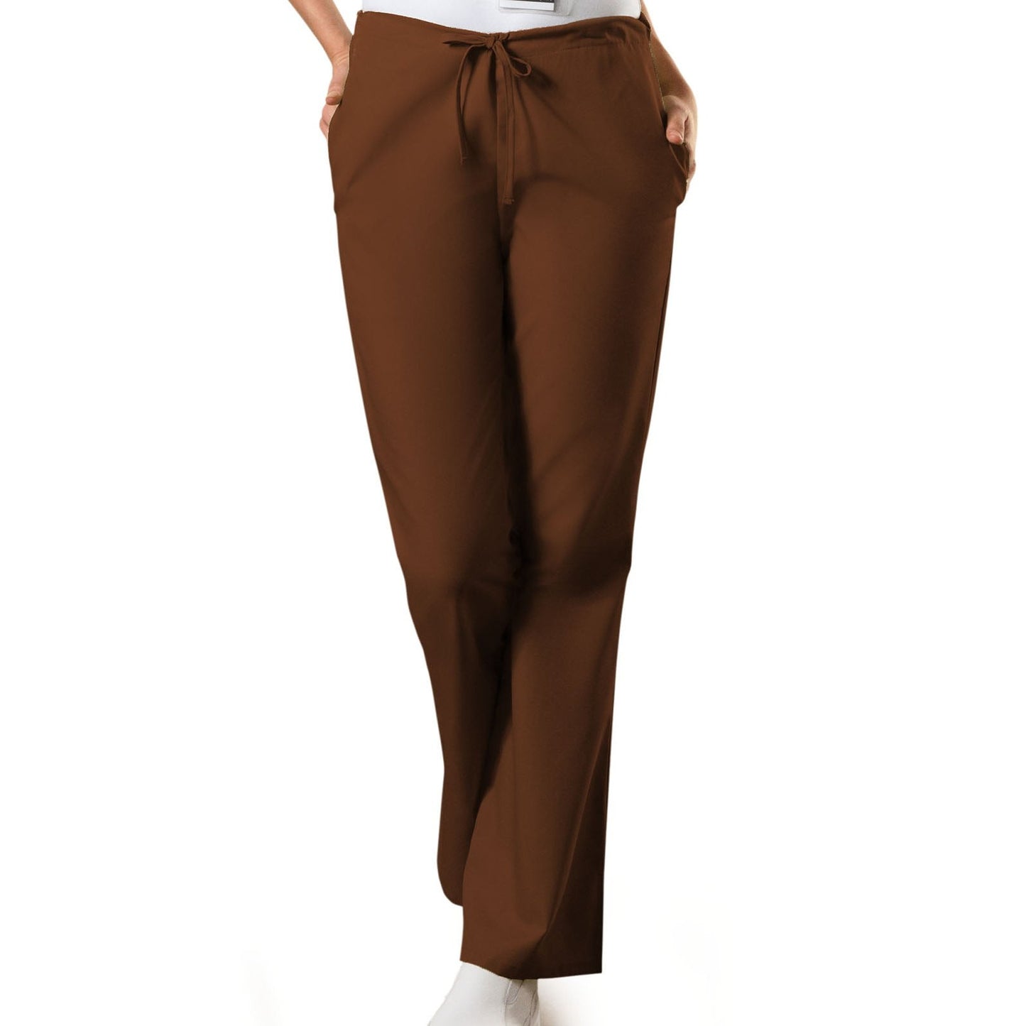 Cherokee WorkWear Women's Flare Leg Drawstring Scrub Pant - Petite Scrubs Cherokee XXS Chocolate