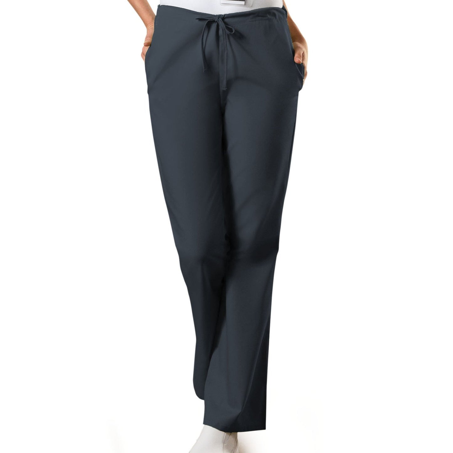 Cherokee WorkWear Women's Flare Leg Drawstring Scrub Pant - Petite Scrubs Cherokee XXS Pewter