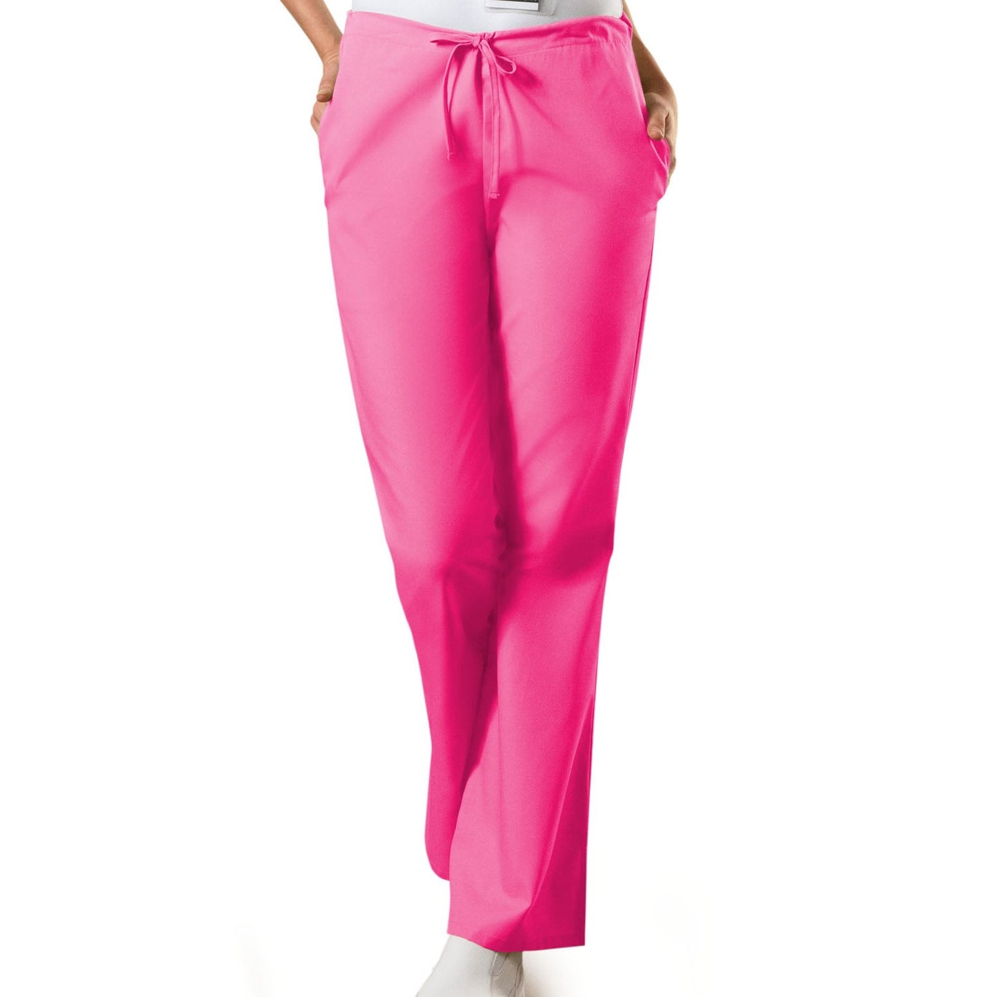 Cherokee WorkWear Women's Flare Leg Drawstring Scrub Pant - Petite Scrubs Cherokee XXS Shocking Pink