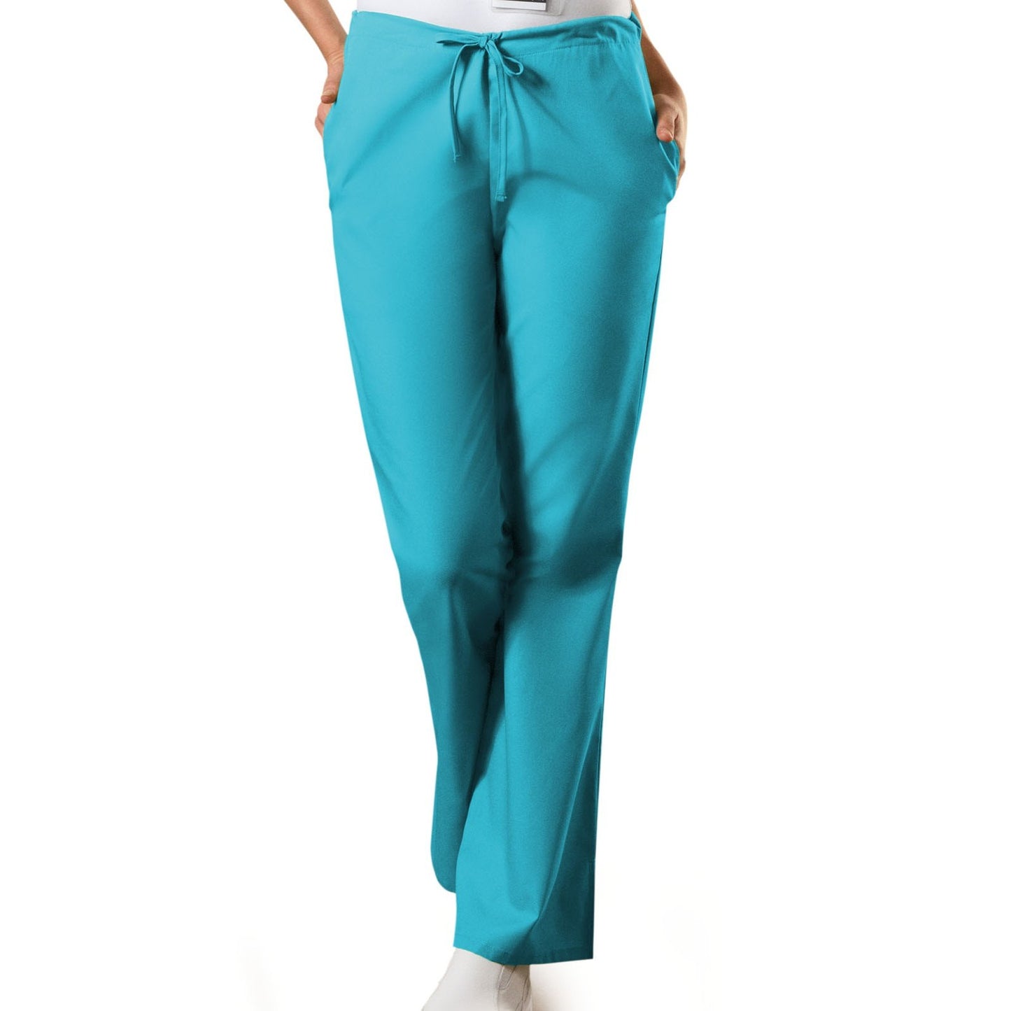 Cherokee WorkWear Women's Flare Leg Drawstring Scrub Pant - Petite Scrubs Cherokee XXS Turquoise