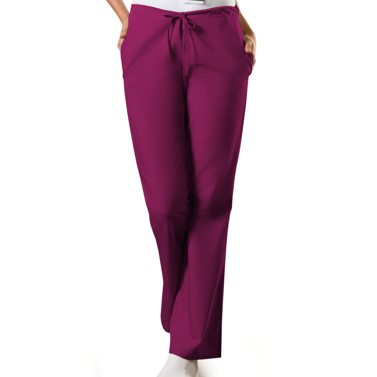 Cherokee WorkWear Women's Flare Leg Drawstring Scrub Pant - Petite Scrubs Cherokee 2XL Wine 