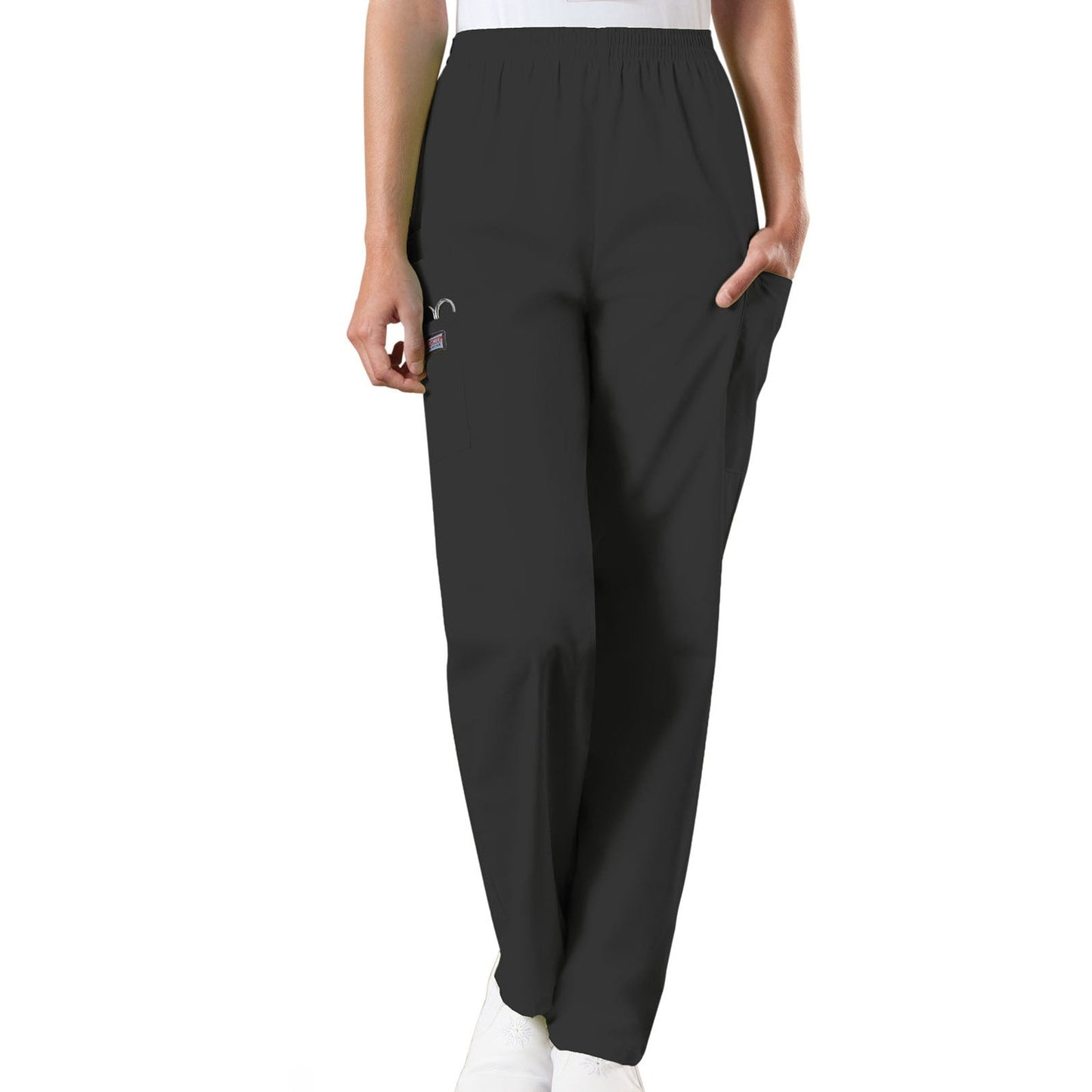 Cherokee WorkWear Women's Elastic Waist Scrub Pant - Tall Scrubs Cherokee XS Black
