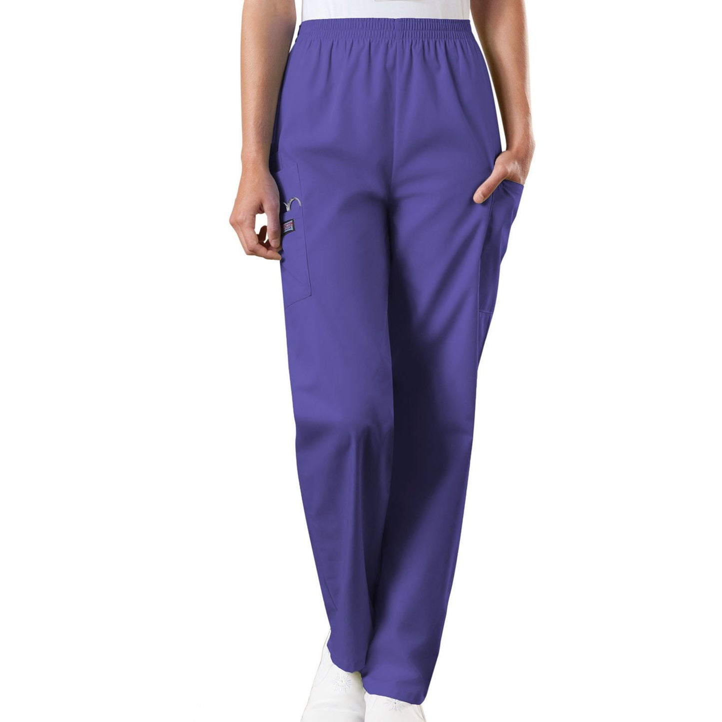 Cherokee WorkWear Women's Elastic Waist Scrub Pant - Tall Scrubs Cherokee 2XL Grape 